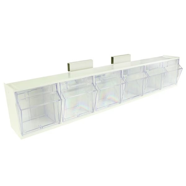 6 Compartment Tilt Bin w/Rail Clips, Accessories, Mfr#: TILTBIN6RC